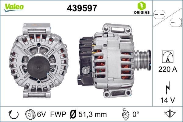 ALTERNATOR (14V 220A) MERCEDES SPRINTER B906 06>...