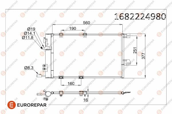 KLİMA KONDENSERİ (KURUTUCU İLE) ASTRA G-ZAFIRA 1.2...