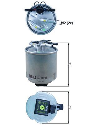 YAKIT FİLTRESİ In-line fuel filter — MAHLE KL440-39 - MAHLE