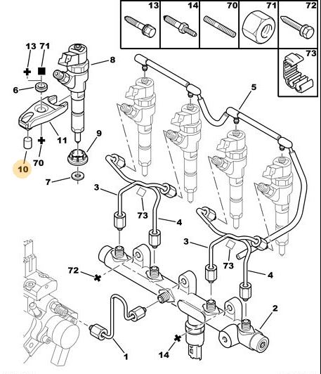 ENJEKTÖR TAKOZ BURCU PARTNER-BERLINGO-C5-307-EXPERT-BOXER-JUMPY-JUMPER-SCUDO-DUCATO 2.0HDI (DW10) - PSA - OEM 1982.A3