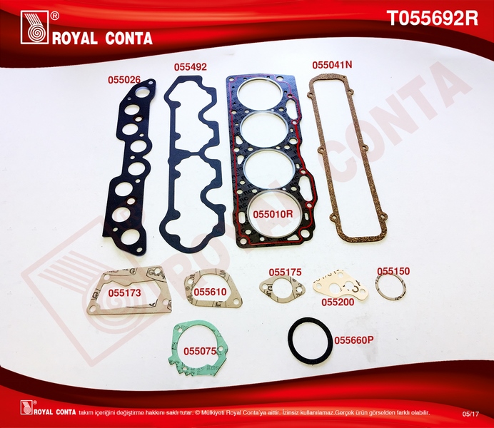ÜST TAKIM CONTA TMPR-SLX 1.6 (159 A3.000- A3.048-159 A3.048) (KEÇE VE SUBAP LASTİĞİ YOK) - ROYAL - OEM 5888319