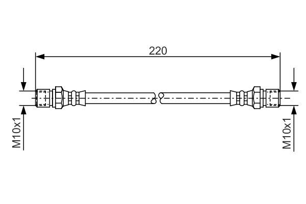 FREN HORTUMU; ARKA. 220.00 MM — BOSCH 1987476090 - BOSCH