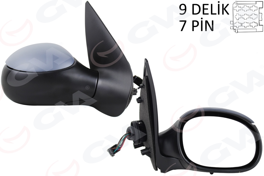 DIŞ DİKİZ AYNASI SAĞ 206 98> ELEKTRİKLİ+ISITMALI+ASTARLI+KONVEKS 7 FİŞ VM-206EHPSR - GVA - OEM 8148.YK