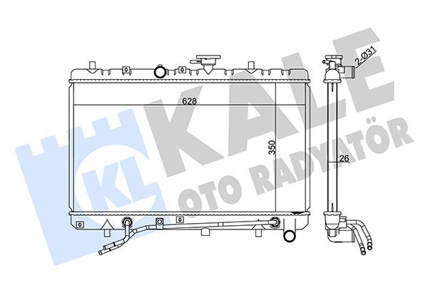 RADYATÖR KIA RIO (AL/PL/BRZ) (350x628x26) - KALE - OEM 25310FD000