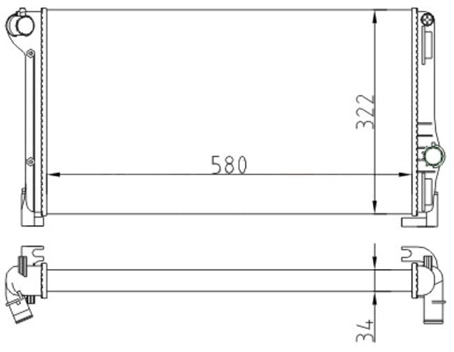 RADYATOR MECHANİCAL MT(580×322×34)PUNTO IDEA 1.3 M...