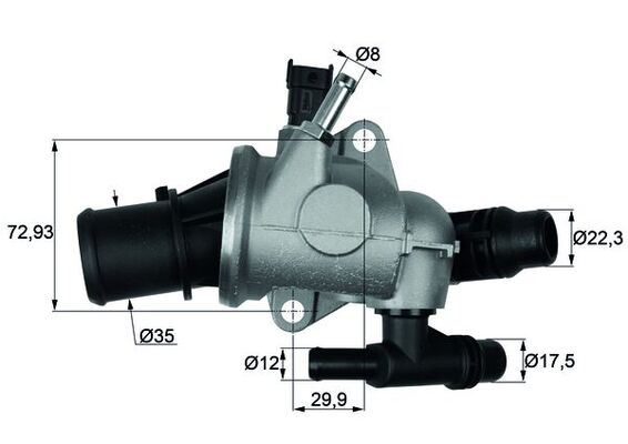 TERMOSTAT (KOMPLE) LANCIA DELTA III (844_) 88C - MAHLE - OEM 55220808