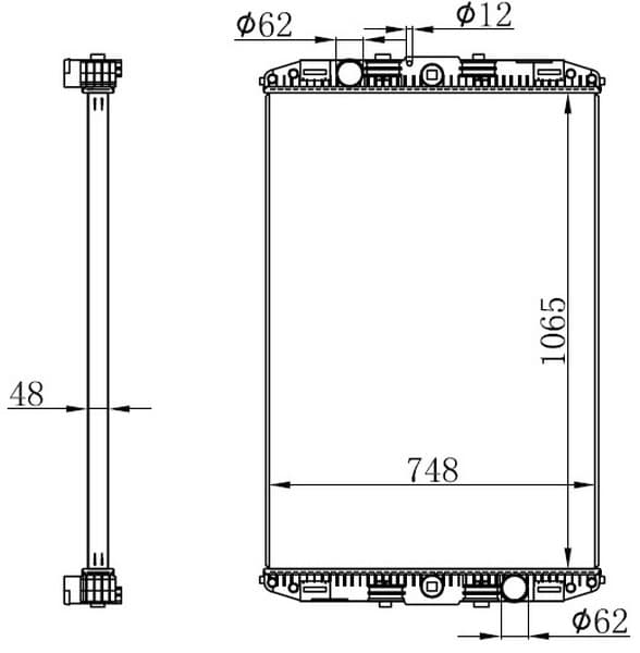 RADYATOR TRUCK BRAZİNG MT(1065X748X48)F95' XF380/4...