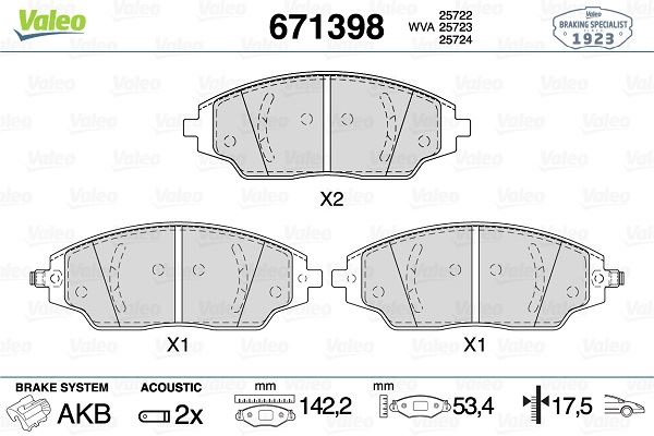 ÖN BALATA CHEVROLET AVEO SEDAN 1.2-1.4-1.6-1.3D 11 - VALEO - OEM 95231012