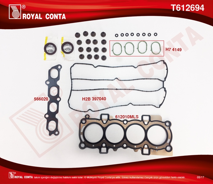 ÜST TAKIM CONTA (SKT KEÇELİ+S LASTİKLİ) SKC .FIESTA VI 1.4 16V 97HP 10/08=> - ROYAL - OEM 8A6G