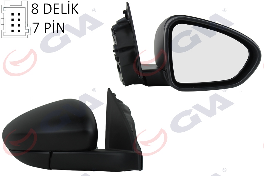 DIŞ DİKİZ AYNASI SAĞ EGEA (15-) ELEKTRİKLİ+ISITMALI+SENSÖRLÜ+DESENLİ+KONVEKS 7 FİŞ - GVA