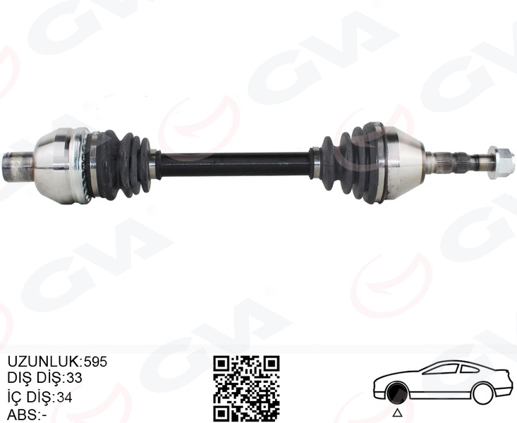 KOMPLE AKS SAĞ OPEL ASTRA H 1.9 DTL (04-14)-ZAFIRA B (05-15) (595mm) - GVA - OEM 374806