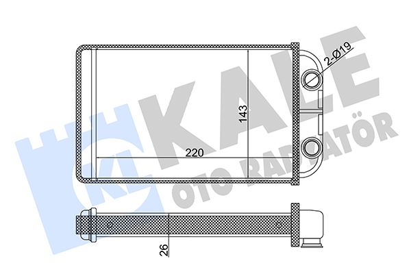 KALORİFER RADYATÖRÜ TOYOTA HILUX 2.4L 2L-T LN145 4x2 97-04 - ALEMİNYUM - KALE - OEM 8710735070