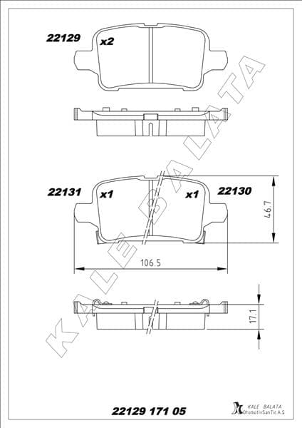 ARKA FREN BALATASI OPEL ASTRA K 1.0-1.4-1.4T-1.6T-...