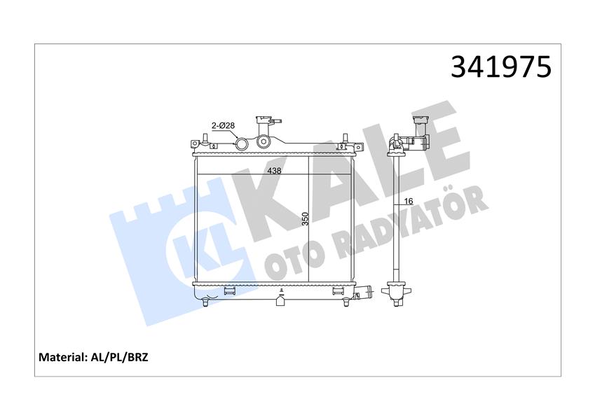 RADYATOR I10 1.0 1.2 (08+) (MT) AL PL BRZ - KALE - OEM 253100X100