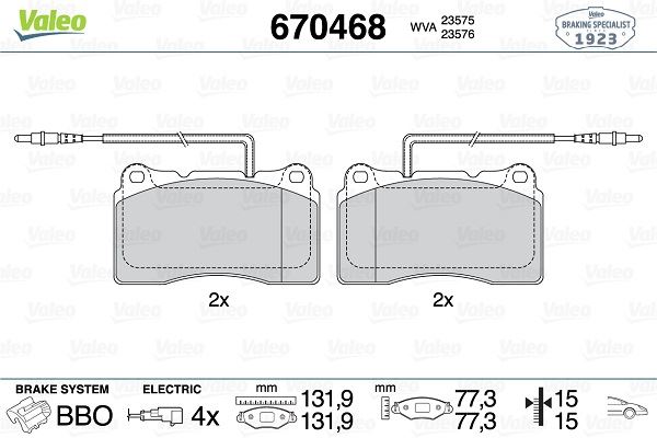 ÖN BALATA P607 00=>P807 02=> C8 02=>ULYSSE 3.0 V6 - VALEO - OEM 4252.07