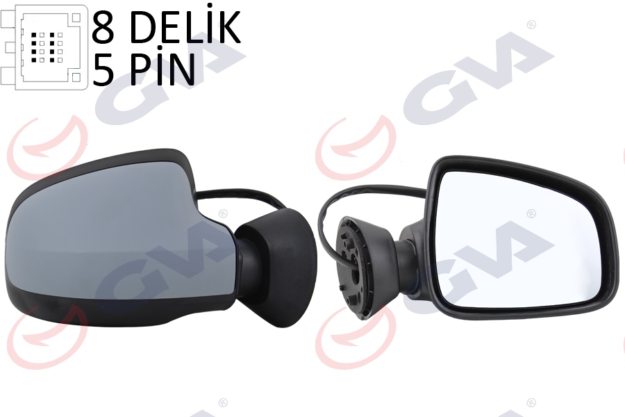 DIŞ DİKİZ AYNASI SAĞ DUSTER 11> ELEKTRİKLİ+ISITMALI+ASTARLI+KONVEKS 5 FİŞ VM-6802EHPR - GVA - OEM 963018251R