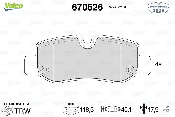 FREN BALATASI ARKA MERCEDES VITO W447 - VALEO - OEM A4474200320