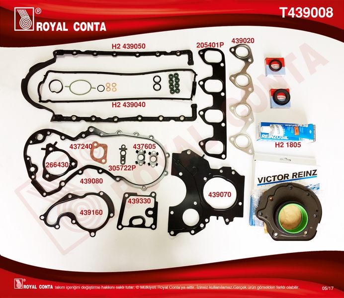 MOTOR TAKIM CONTA ( REINZ KEÇELİ&S.LASTİKLİ ) (SKCSİZ) CONNECT 1.8 TDCI 02>14 FOCUS I 98>04 1.8 TD - ROYAL - OEM 2M5Q6008AAT