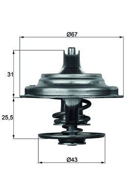TERMOSTAT NISSAN MICRA IV (K13) 71C - MAHLE - OEM 3412037075