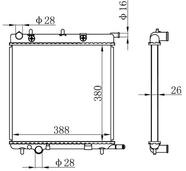 MOTOR SU RADYATORU BRAZING C3 04/02>207 02/06>1007 04/05>KLIMASIZ 380×388X26 MANUEL SANZUMAN ***