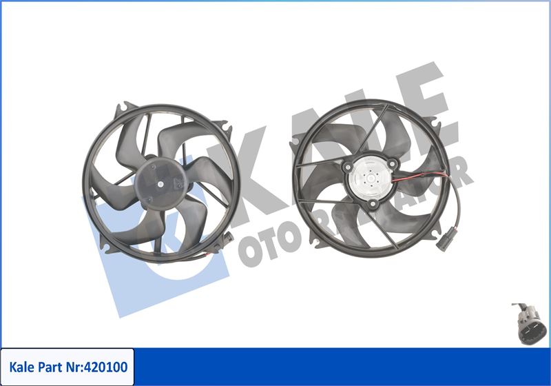 FAN MOTORU + PERVANE CITROEN C4 I-II-DS4 PEUGEOT P307-P307 CC-P307 SW (200W-385mm) - KALE - OEM 1253.A9