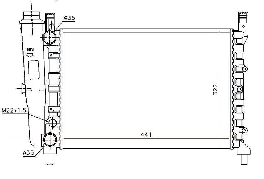 RADYATOR MECHANİCAL MT(440X322X34)UNO 70 - ORIS - OEM 7556135