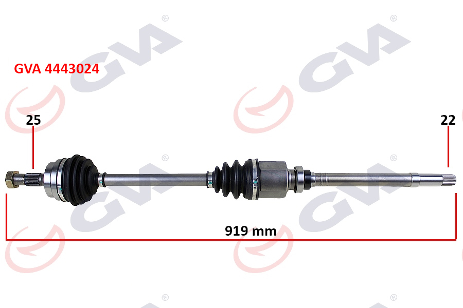 KOMPLE AKS SAĞ PEUGEOT 306 1.6 (93-00) (919mm) - GVA - OEM 3273.Z5