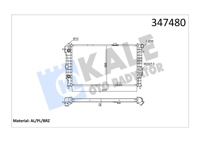 RADYATOR VECTRA A (90-95) CALIBRA A (94-97) VAUXHALL CALIBRA CAVALIER CAVALIER Mk III (AT) AL PL BRZ - KALE - OEM 1300133