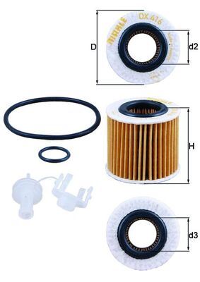 YAĞ FİLTRESİ (KAĞIT TİP) TOYOTA AURIS COROLLA 1,33L NRE150 10-12 / AVENSIS 1,6L ZRT270 09-> / RAV4 ZSA30 09-12 / YARIS 1,33L NSP90 NSP130 06-> / DAIHATSU MATERIA M401 M402 06-> / SIRION 1,0L M300 05-> - MAHLE - OEM 0415237010