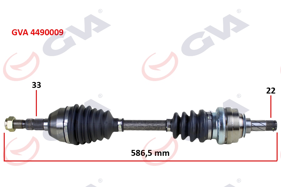 KOMPLE AKS SOL ASTRA H-ZAFIRA B 1.4-1.6 (04-09) (586.5mm) - GVA - OEM 374545