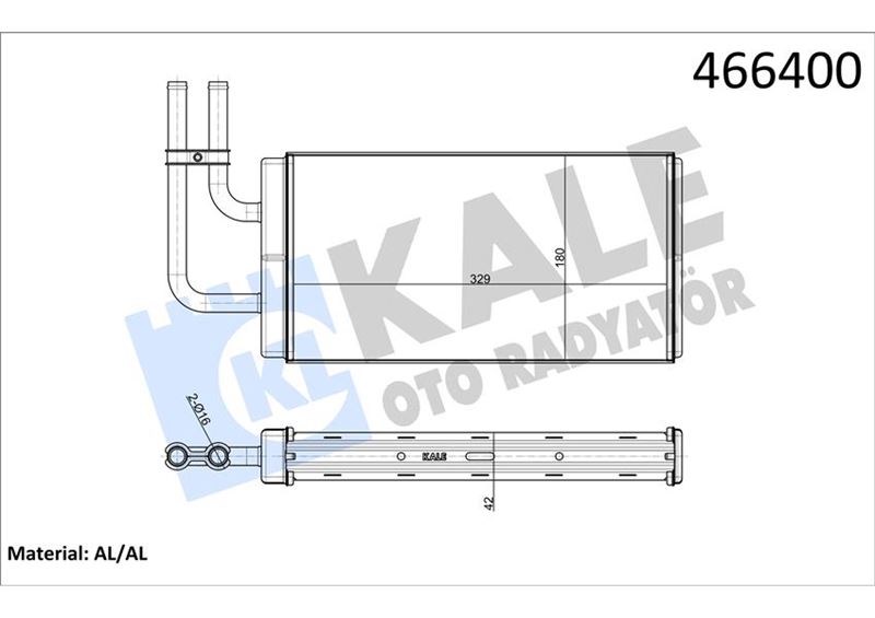 KALORİFER AL-BRZ JEST (ARKA KALORİFER) - KALE - OEM 7550032AA