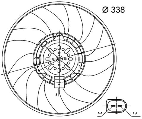 Kühlmittelkühler-/Kondensator-Lüfter AUDI A6 / Q3 — MAHLE CFF33000S - MAHLE