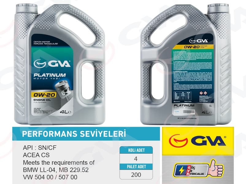 MOTOR YAĞI 4 LT 0W20 TAM SENTETİK API SN (HIBRIT A...
