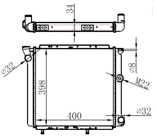 RADYATOR EXP R9 R11 (400x398x26) MRN002 - ORIS - OEM 7700759196