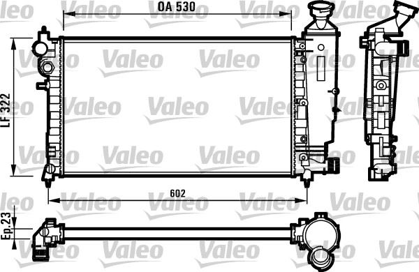 RADYATOR (530X322X23) P106 II 96> SAXO 96-03 1.1 1.4 1.6 (AC+MEK) - VALEO - OEM 1330.29