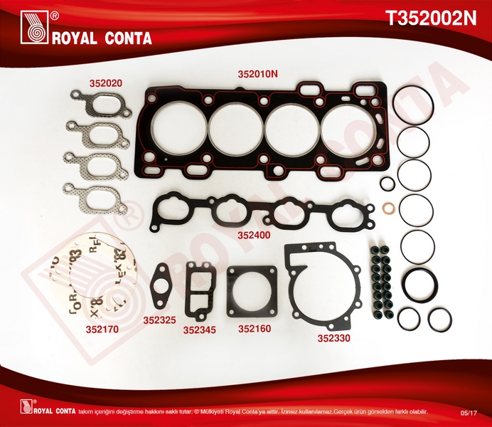 TAKIM CONTA RENAULT LAGUNA 20 16V N7Q VOLVO S40 V40 (NORMAL) - ROYALCONTA - OEM 7438610009