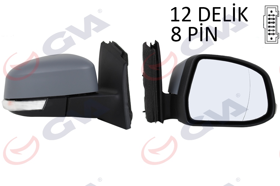 DIŞ DİKİZ AYNASI SAĞ FORD FOCUS 12> ELEKTRİKLİ ISITMALI ASTARLI SİNYALLİ SENSÖRLÜ ALT AYDINLATMALI KATLANIR - GVA - OEM BM51
