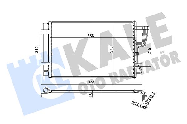 (x) KLİMA KONDENSERİ İ30 1.4i 07=> (AL/AL) (587x391x16) - KALE - OEM 976062H000