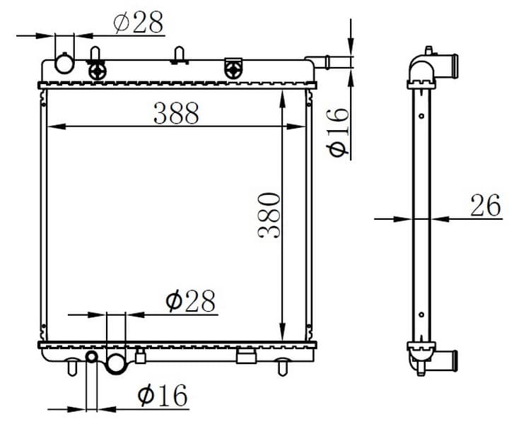 RADYATOR BRAZİNG AT(380X388X26)C3 1.4İ 02+ 61279