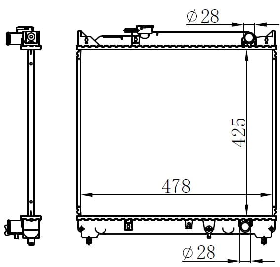 RADYATOR BRAZİNG MT(425X488X26)VİTARA 1.6İ 88- 641...
