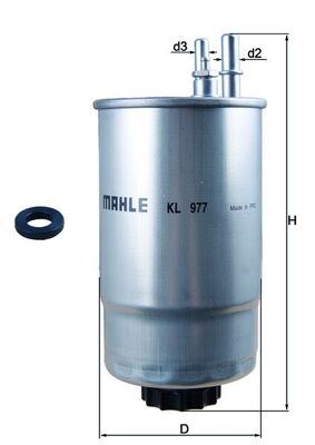 YAKIT FİLTRESİ In-line fuel filter — MAHLE KL977D - MAHLE