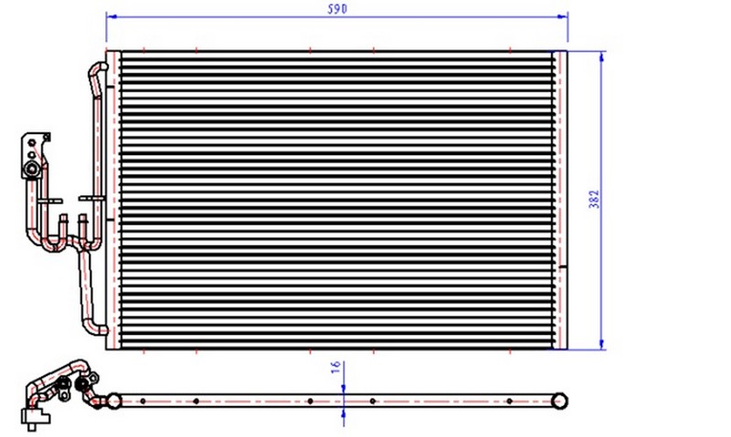 KLİMA KONDENSERİ CORSA C-COMBO 1.0-1.2-1.4-1.6 01=> (588x381x16) - ORIS - OEM 93175776