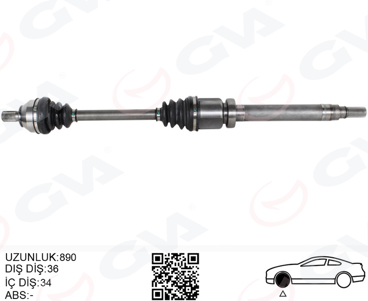 ÖN AKS KOMPLE SAĞ FOCUS II 04>09 1.6 TDCI (CVT OTOM. DIZEL) - GVA - OEM 3M51