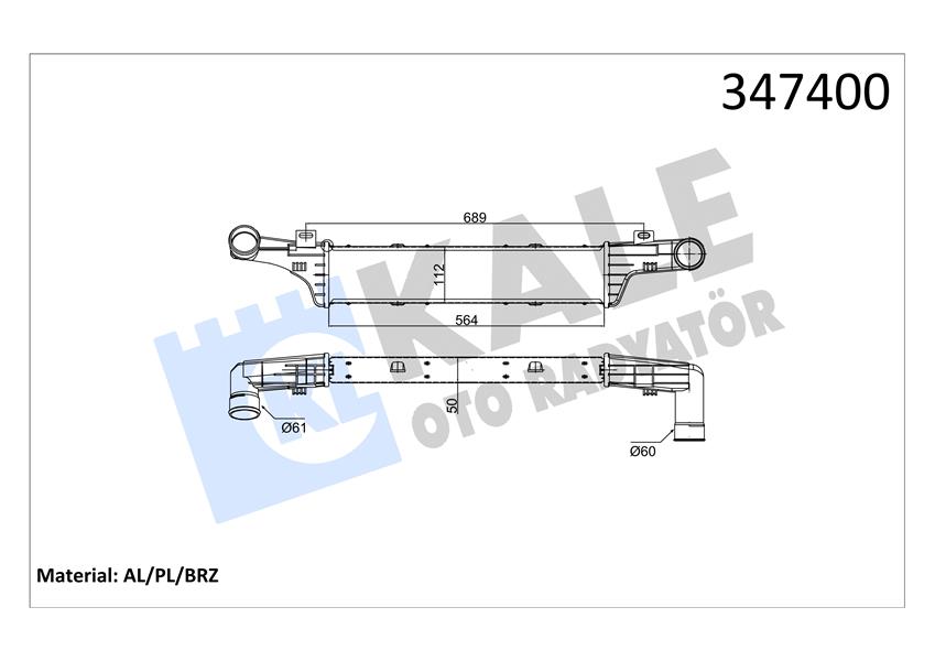 TURBOSARJ RADYATORU MERCEDES E-CLASS W210 S210 — KALE 347400 - KALE - OEM A2105000400