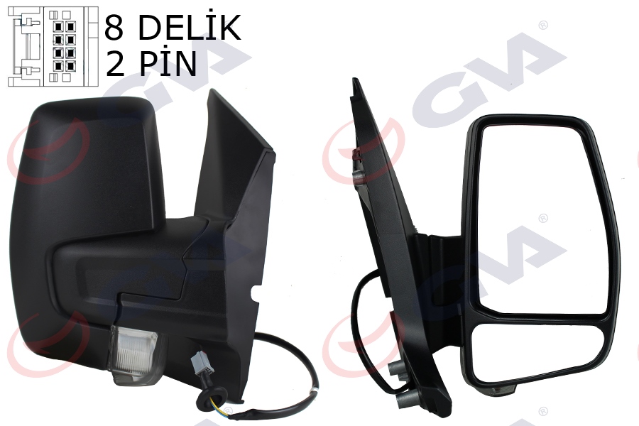DIŞ DİKİZ AYNASI SAĞ TRANSİT CUSTOM V362 12> MEKANİK+DESENLİ+SİNYALLİ+KONVEKS VM-6325R 1766579-682BL5JA6 - GVA - OEM 1766584