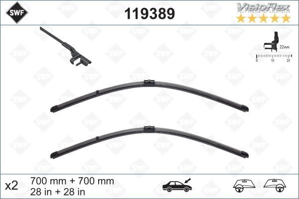 SILECEK SUPURGESI TAKIMI 700mm / 700mm MERCEDES W2...