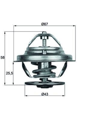 TERMOSTAT 75 °C MERCEDES M116 M117 W116 W126 R107 ...