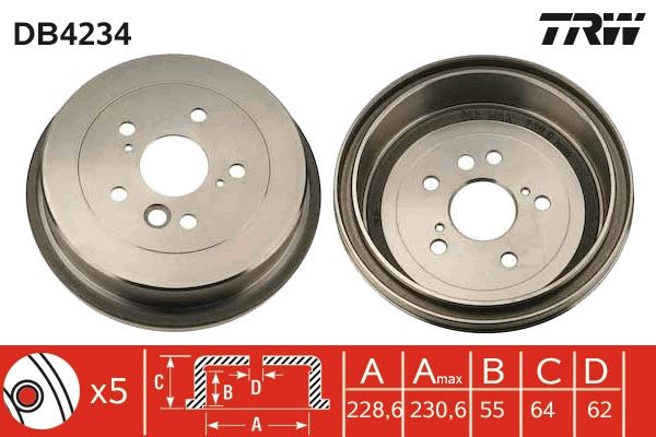 FREN KAMPANASI ARKA RAV 4 I 2.0 16V/CABRIO 2.0 16V 94-00 RAV 4 II 1.8 VVTI/2.0 D-4D 4WD/2.0 VVTI 4WD - TRW - OEM 4243142010