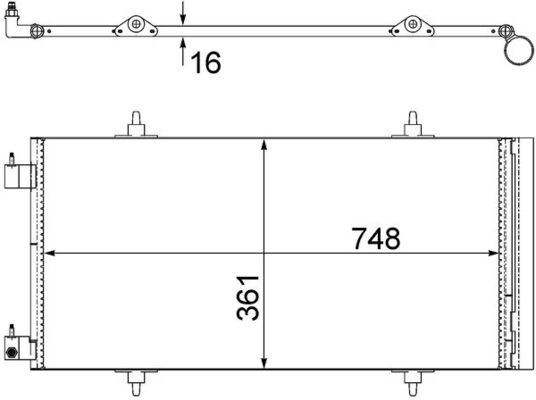 A/C-Kondensator LANCIA PHEDRA 3.0 6V 02- - MAHLE