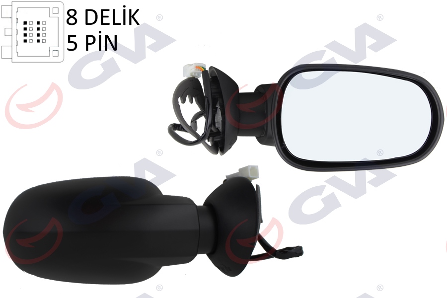 DIŞ DİKİZ AYNASI SAĞ LOGAN 04> ELEKTRİKLİ+ISITMALI+KONVEKS 5 FİŞ VM-6800EHR - GVA - OEM 6001547523